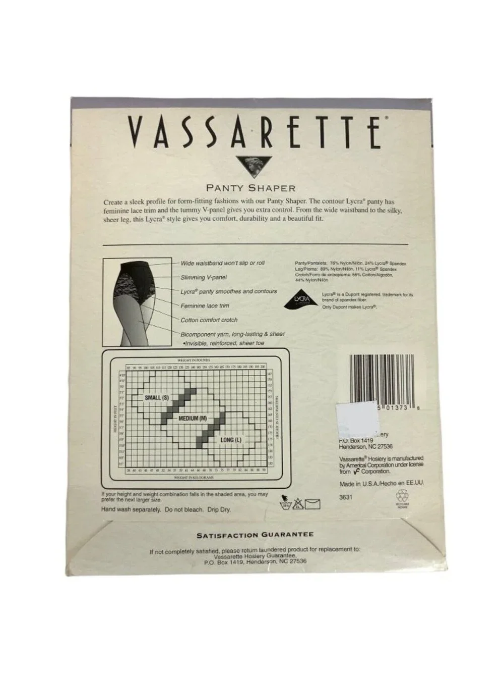 Vassarette Pantyhose Lacy Panty Shaper Medium Ivory Silky Sheer Tummy Control